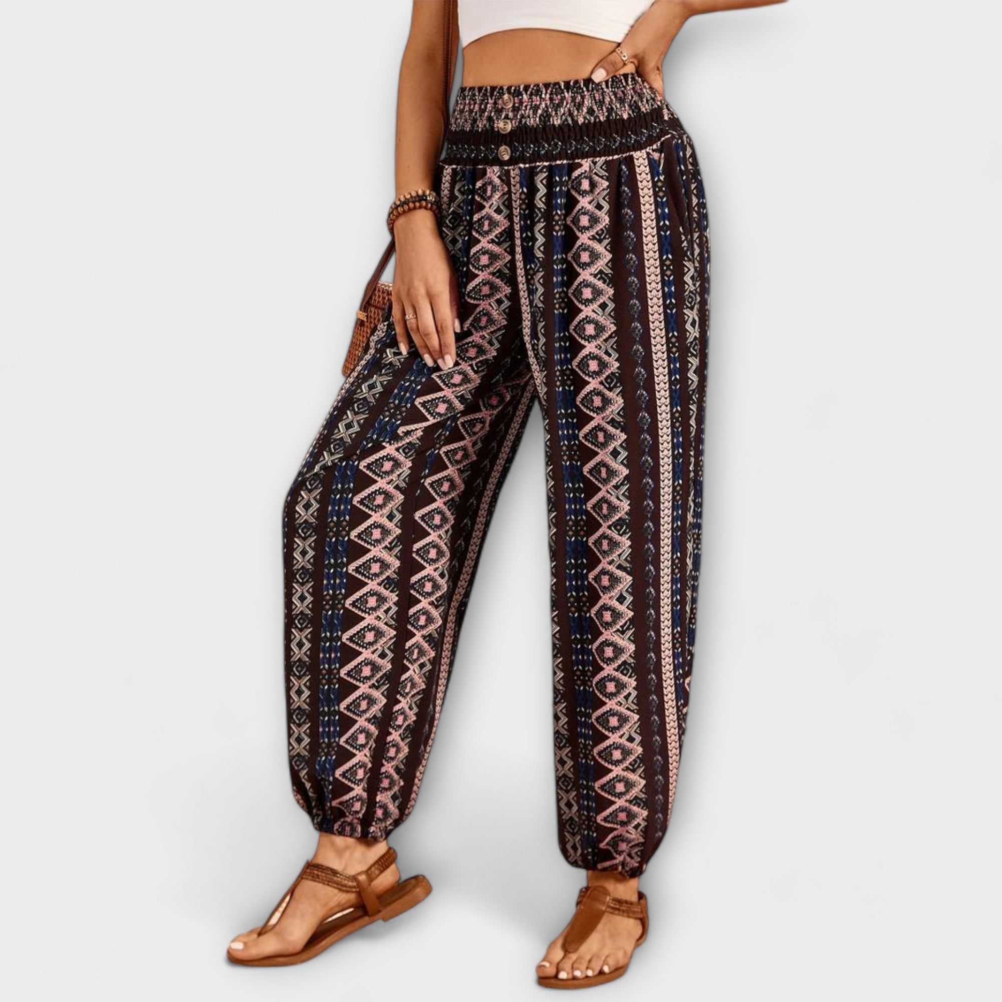 Scarlett – Pants with Ethnic Graphic Print