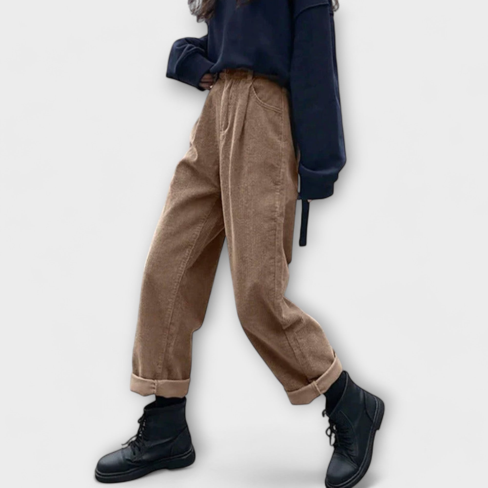 Malia - Loose Casual Pants in Corduroy