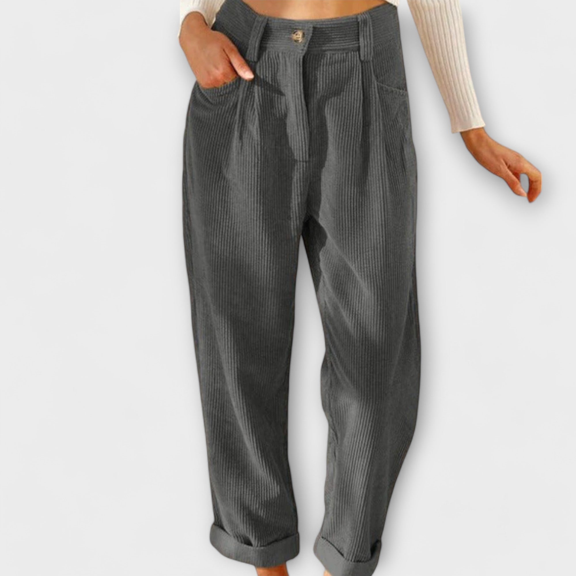 Malia - Loose Casual Pants in Corduroy