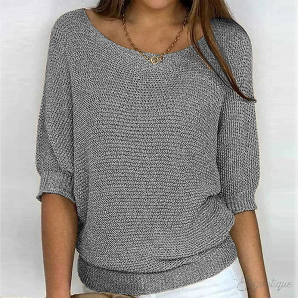 Luigia - Elegant Braided Knit Jumper