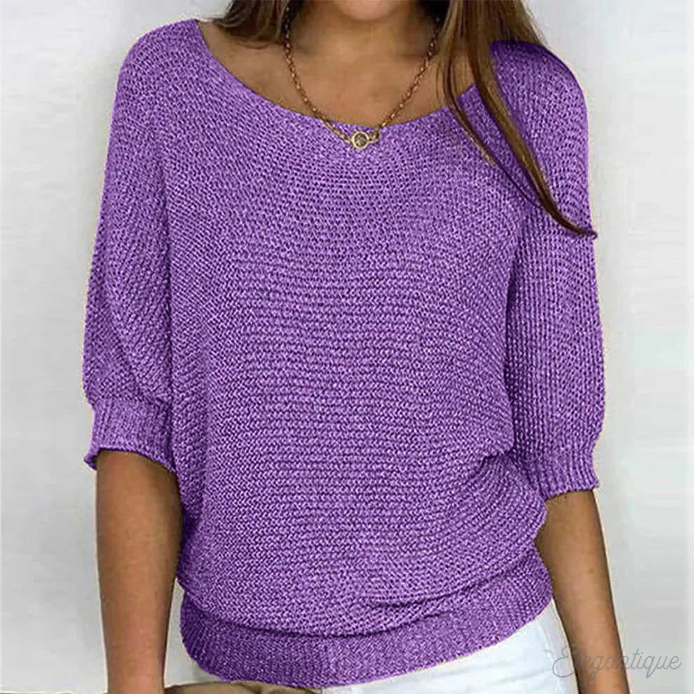 Luigia - Elegant Braided Knit Jumper