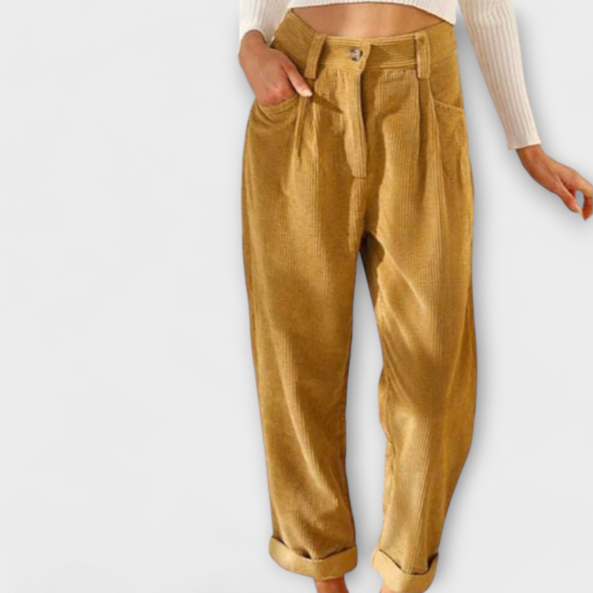 Malia - Loose Casual Pants in Corduroy