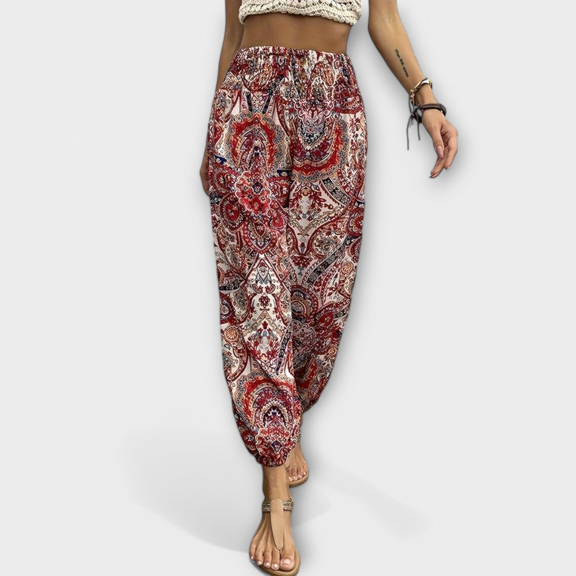 Scarlett – Pants with Ethnic Graphic Print