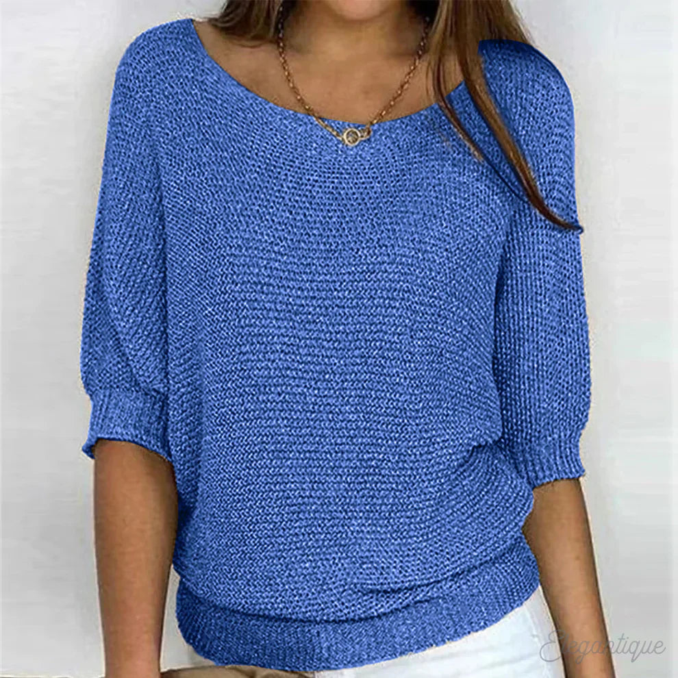 Luigia - Elegant Braided Knit Jumper