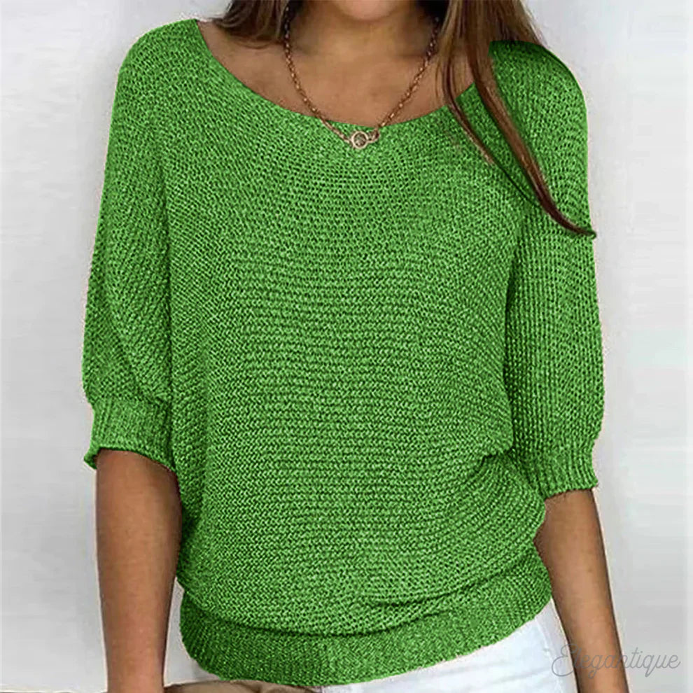 Luigia - Elegant Braided Knit Jumper