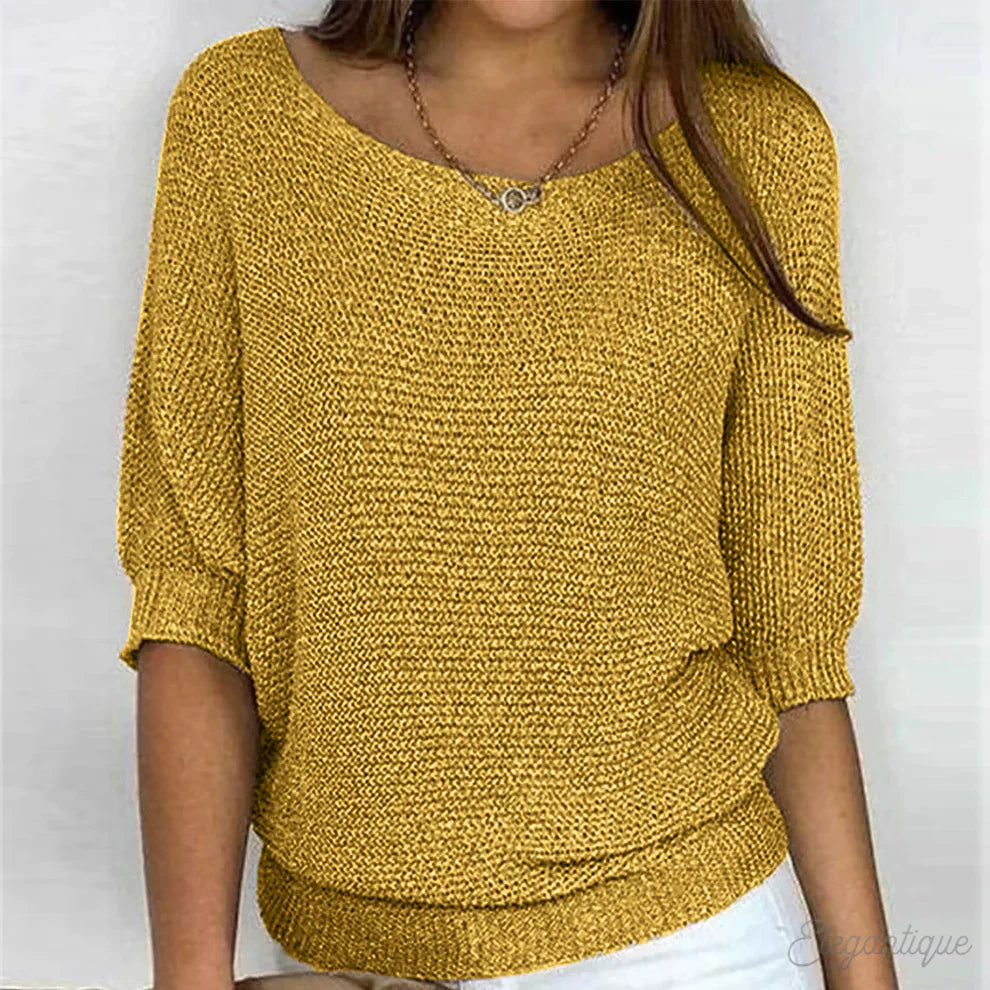 Luigia - Elegant Braided Knit Jumper