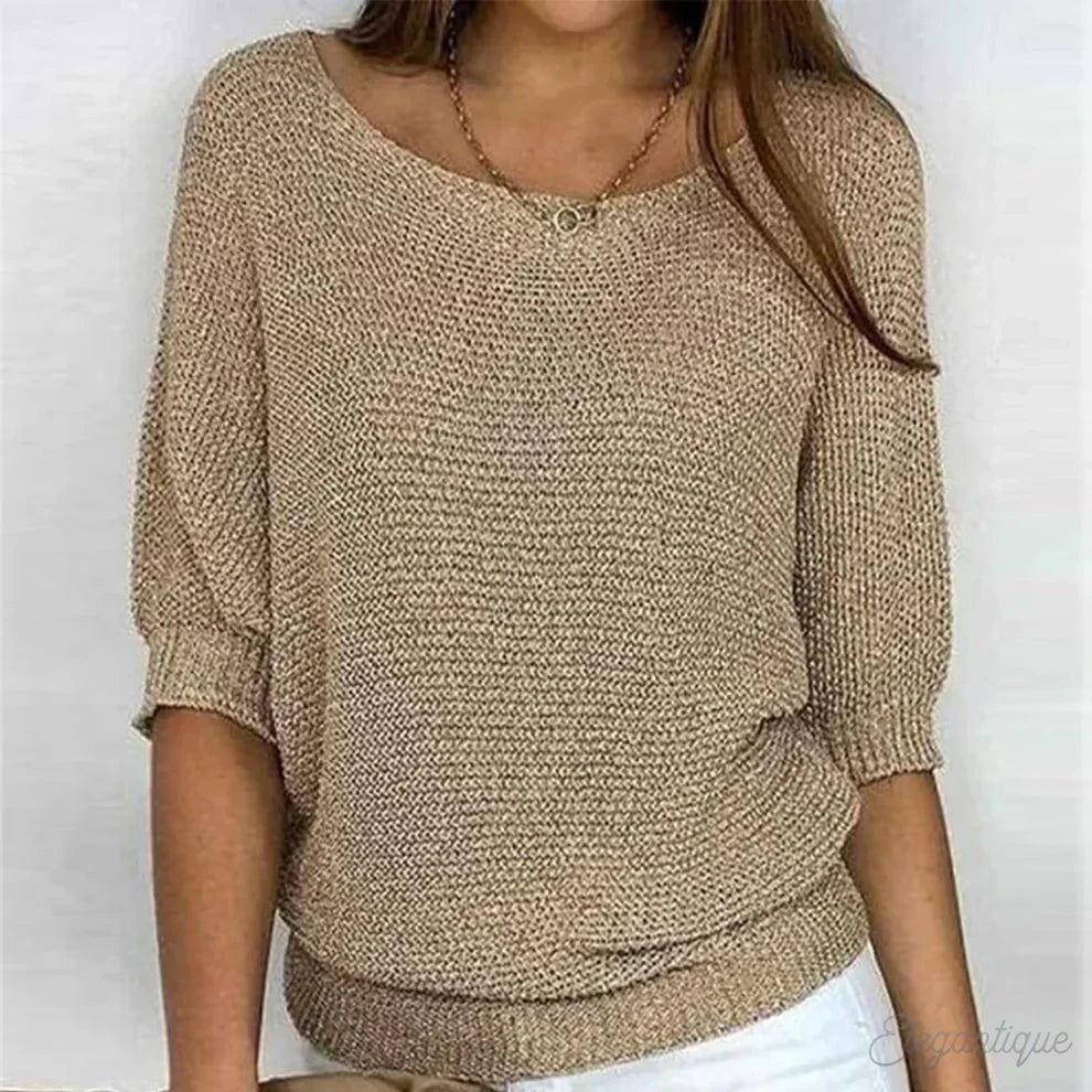 Luigia - Elegant Braided Knit Jumper